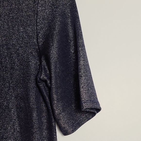 FORE Blue Shimmer Metallic Women's Short Sleeve Top Size Large - Picture 10 of 16